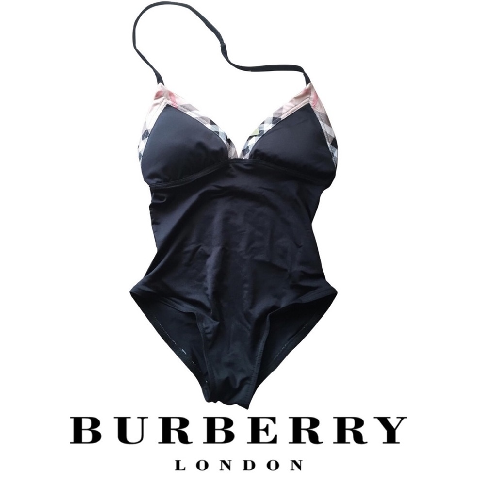 Burberry Halter Tie One-Piece Swimsuit Medium